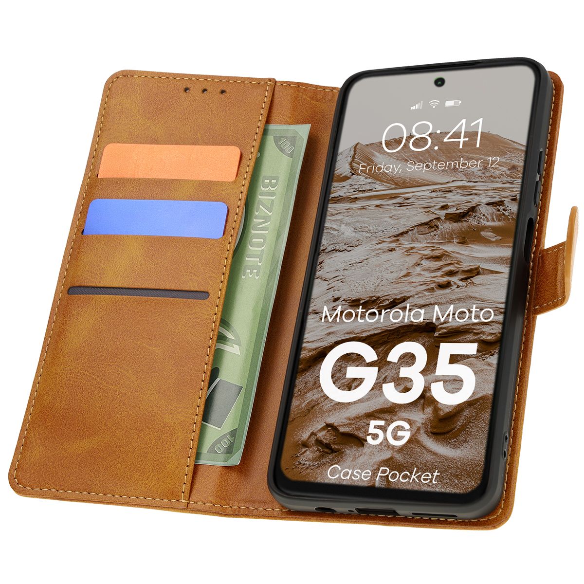 Etui z klapką Bizon Case Pocket do Motorola Moto G35 5G